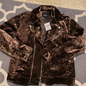 Mens jacket crushed velvet sz L NWT